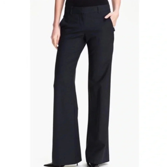 THEORY NEW Emery Tailor Charcoal Grey Trousers Pants Stretch - Picture 8 of 8